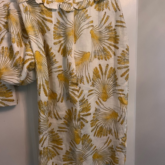 Yellow and White Midi Pencil Skirt set Resort Wear - Picture 6 of 10